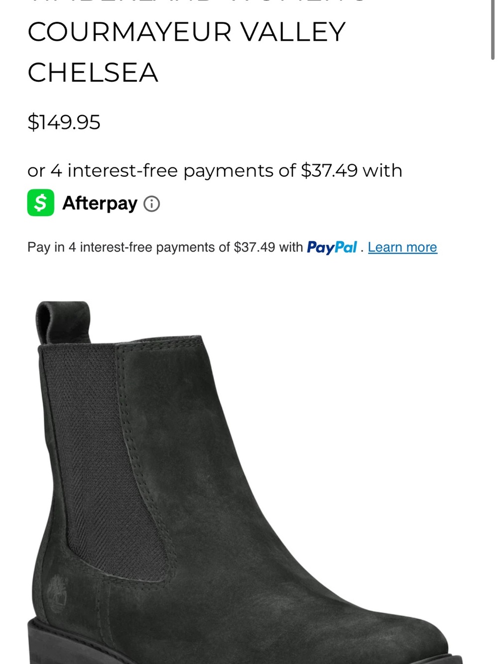 Timberland Women's Black Chelsea Ankle Boots